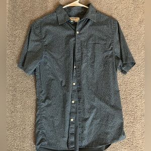 Old Navy Men’s Shirts Everyday Shirt Blue Dot-Print Short Sleeves Shirt for Men